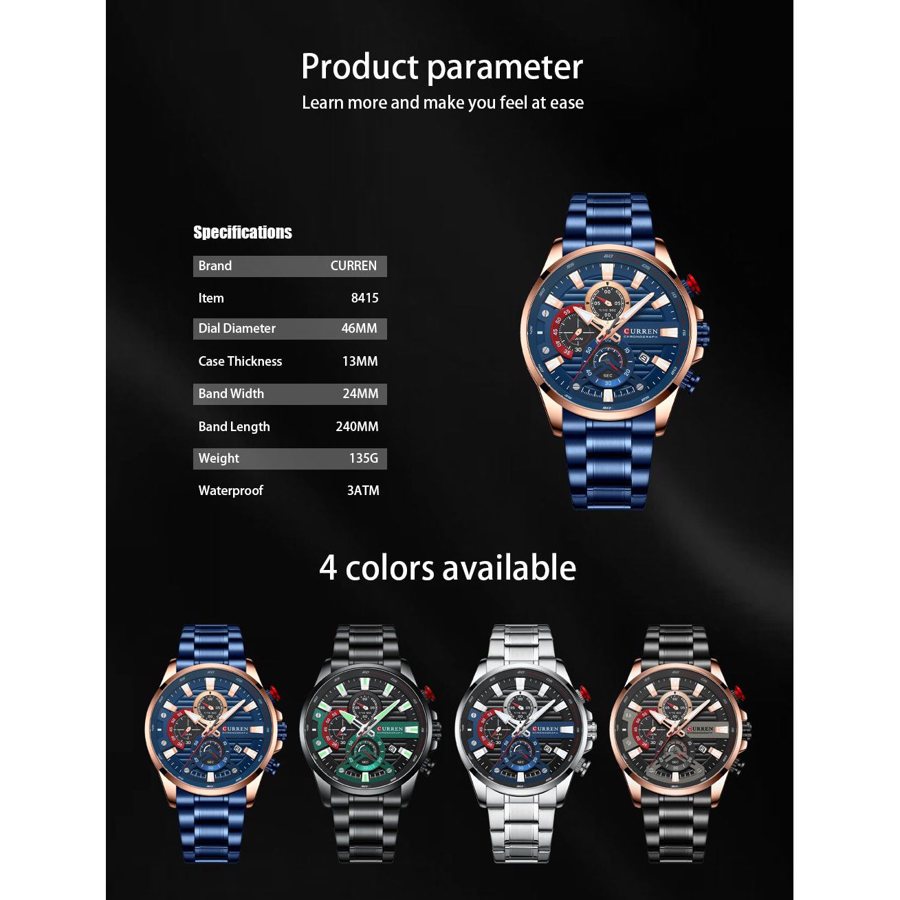 Reloj Curren 8415 Acero Inoxidable