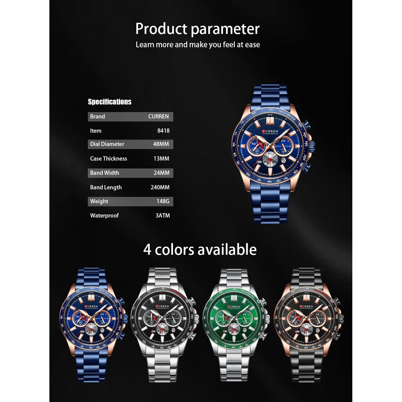 Reloj Curren 8418 Acero Inoxidable