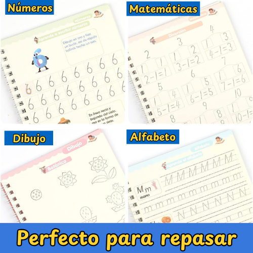 PACK 4 CUADERNOS MÁGICOS MONTESSORI REUTILIZABLES