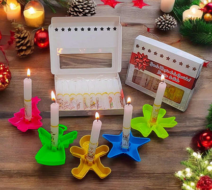 🕯️ 10 VELAS NAVIDEÑAS + 10 PORTAVELAS 🎄