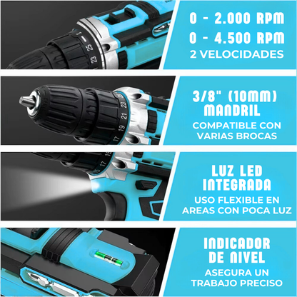 TALADRO PERCUTOR MAKITA 48V INALÁMBRICO + ACCESORIOS
