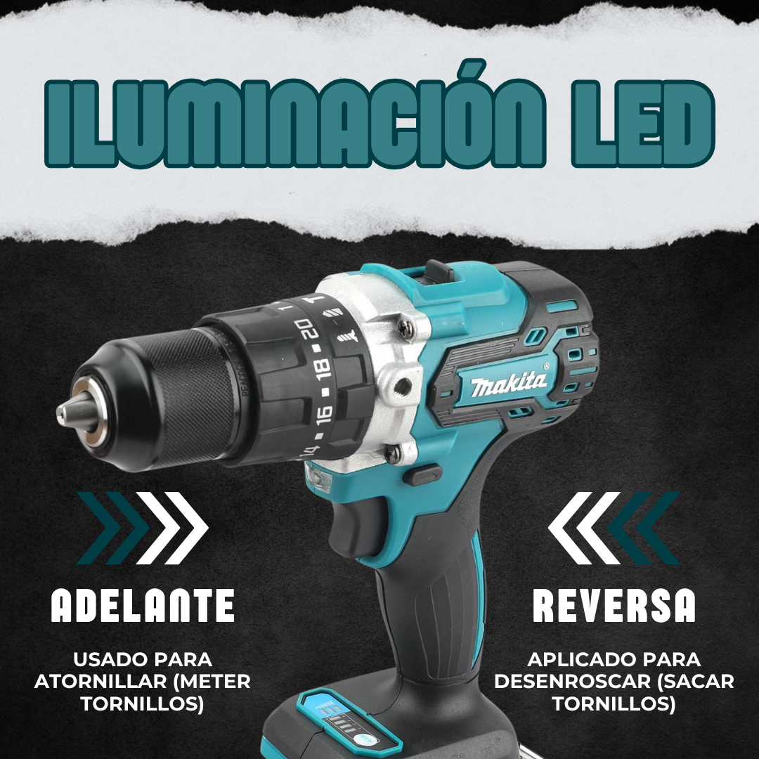 TALADRO PERCUTOR MAKITA 48V INALÁMBRICO + ACCESORIOS